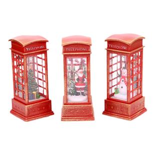 圣诞节装饰电话亭雪人八音盒水晶球摆件礼物惊喜摆件氛围场景道具