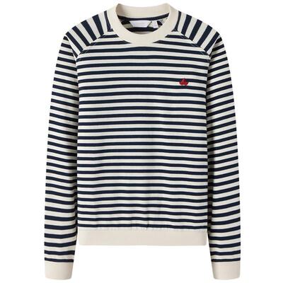 Navigare纯棉宽松条纹卫衣