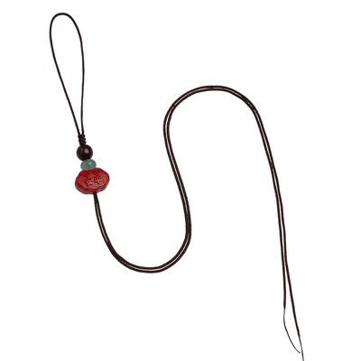 琼睿朱砂手机挂绳半成品diy材料手机链编绳配件挂饰吊坠手工编织挂件绳子DIY配链钥匙挂件U盘挂坠包包挂饰