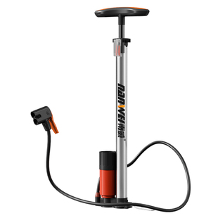 南威自行车打气筒带表不锈钢电动车新型高压打气泵家用通用充气管