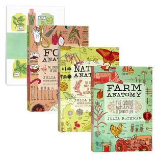 茱莉亚罗斯曼解剖学系列3本套装 英文原版 The Julia Rothman Collection Storey Publishing 全彩插图 农场+自然+食物解剖学