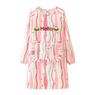 多巴胺时尚可爱卡通围裙耐脏耐磨防水围裙上班反穿罩衣家用工作服