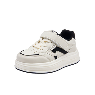 百丽童鞋2026春季新款儿童防滑低帮板鞋男童女童魔术贴休闲鞋子