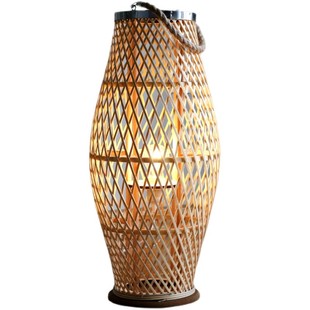 藤编烛台风灯新中式装饰摆件样板间民宿酒店悬挂落地灯笼庭院日式