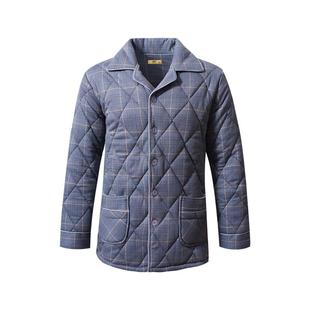 男士睡衣秋冬季加厚纯棉夹棉袄三层保暖单件上衣全棉可外穿家居服