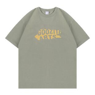 GOOZI MADE 320g重磅印花短袖T恤男夏季2026新款纯棉男生半袖男款