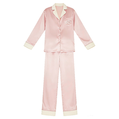 冬季bi备~加绒缎面烫钻睡衣套装