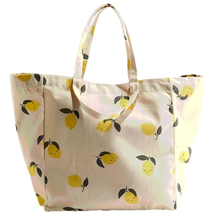 HM女士包袋春季帆布包大容量手提包印花单肩包沙滩包1134173