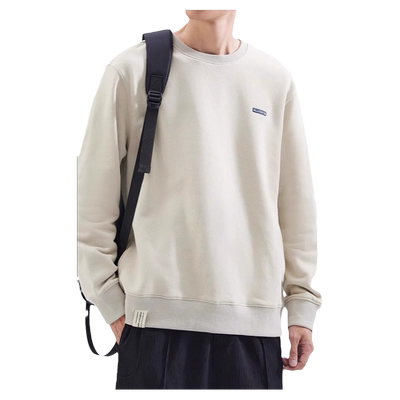 重磅圆领加绒卫衣男2025新款秋冬