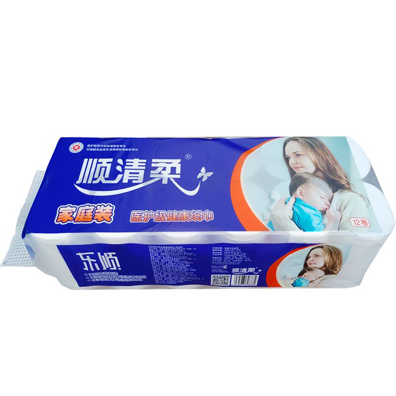 顺清柔卫生卷纸成长日记卫医护级3000克原生木浆5层母婴适用大卷