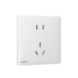 西门子开关插座灵煜超薄哑光奶油风无框开关插座二三插五孔电源