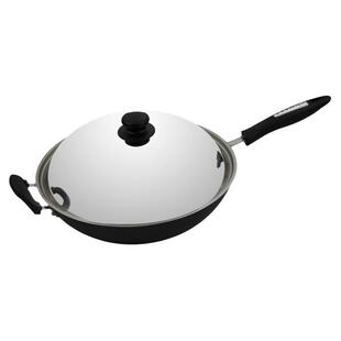 富硒康圆底无涂层轻便不生锈硬质氧化炒锅礼盒装FLC3234H1G1G5