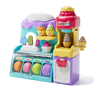 儿童彩泥冰淇淋玩具雪糕机超轻粘土橡皮泥模具过家家女孩生日礼物