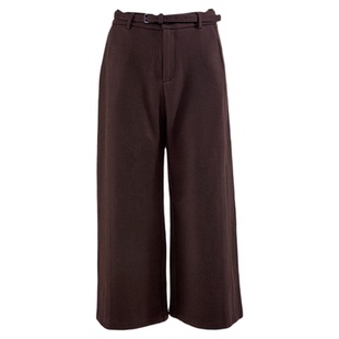 Orchel/欧榭丽老钱美拉德通勤羊毛休闲裤女阔腿裤显高百搭九分裤