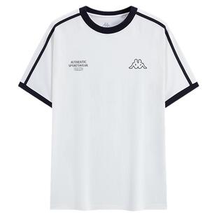 Kappa卡帕背靠背复古短袖2026新款男女夏运动撞色T恤字母半袖上衣