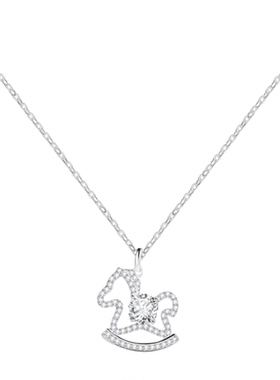 「莫桑钻小马」S999纯银项链手作