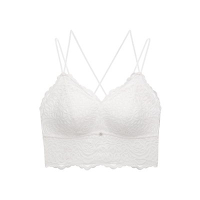 维密浮雕感软蕾丝美背文胸女