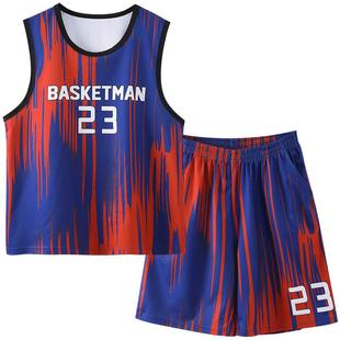 胖男童无袖套装篮球服速干运动宽松青少年儿童背心男孩球衣夏薄款