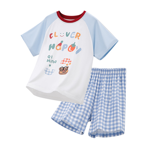 「品质云触感」儿童睡衣男女童空调服冰丝宝宝莫代尔夏季短袖套装