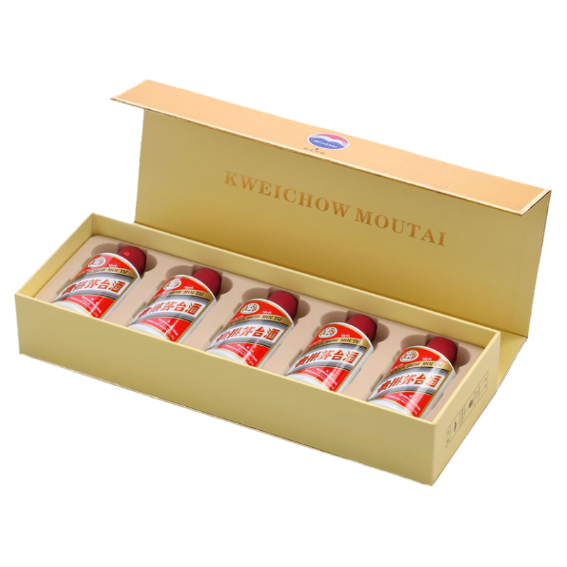 贵州茅台飞天酱香型53度50ml*5瓶装小金条白条礼盒装白酒送礼收藏