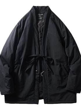 日系复古道袍外套男秋冬机能风衣