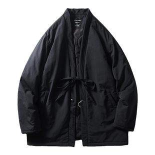 新中式道袍棉服男秋冬日系复古棉袄风衣汉服外套外贸男装棉衣夹克