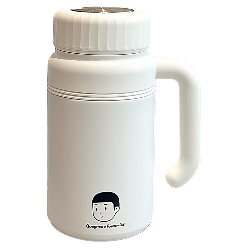 1000ML保温杯女款上班族陶瓷内胆大容量保温水杯带手柄情侣泡茶杯