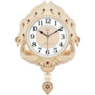 康巴丝欧式创意时钟客厅卧室座钟时尚静音卧室台钟摆件家用石英钟