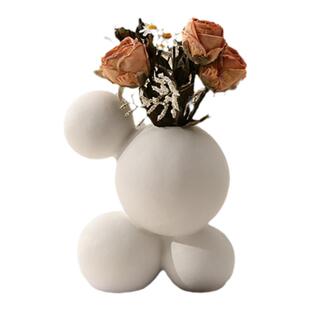 创意花瓶干花假花客厅插花陶瓷摆件装饰品高级感轻奢ins风小花瓶