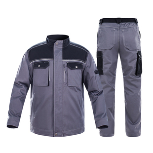 工作服男套装工厂车间耐磨耐脏春秋长袖上衣定制反光条电工劳保服