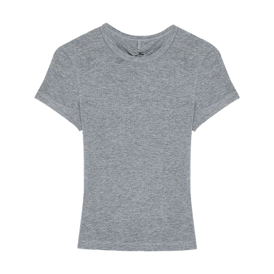 pusumede 镂空小心机~短袖t恤女设计感小众修身气质正肩短款上衣