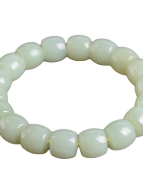 和田玉老型直切手串男款且末蓝料