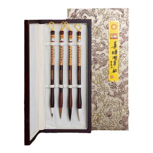 善琏湖笔厂双羊牌毛笔湖笔吟30年老匠人匠心制作兔毫紫毫小楷兼毫狼毫羊毫中楷毛笔礼盒套装