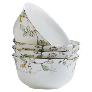 唐山骨瓷碗家用套装饭碗陶瓷米饭碗2025新款餐具汤碗粥碗瓷碗面碗