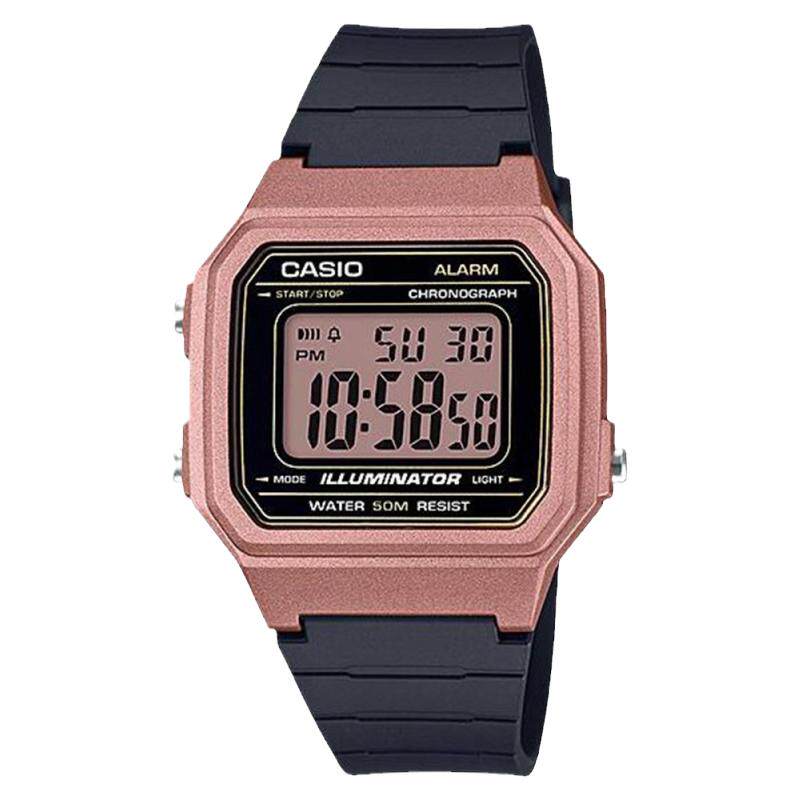 卡西欧/CASIO 简约百搭复古时尚方块防水情侣电子表 W-217HM-5A