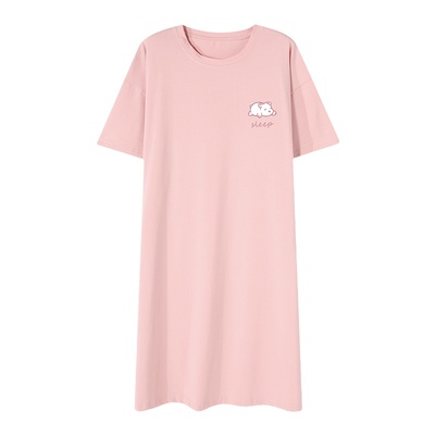 【浪莎】官方正品纯棉短袖睡裙女