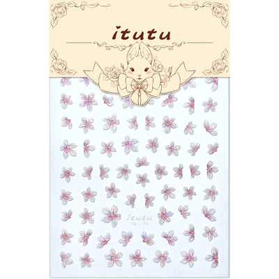 新款冰透小冰花浮雕果冻美甲贴纸