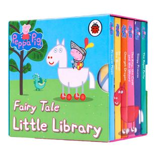 进口英文原版绘本Peppa Pig Fairy Tale Little Library小猪佩奇童话小小图书馆6册纸板书礼盒装粉红猪小妹手掌书睡前故事启蒙认知