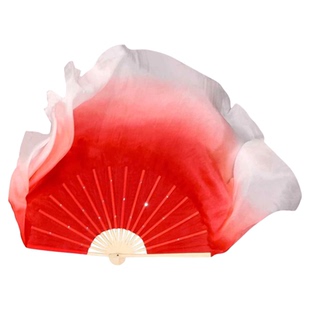 扇子舞蹈扇真丝大红倒染渐变红磷古典舞蹈专用成人手持表演出道具
