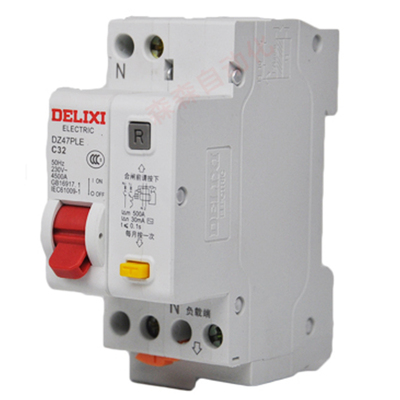德力西漏电保护1P+N32A双出