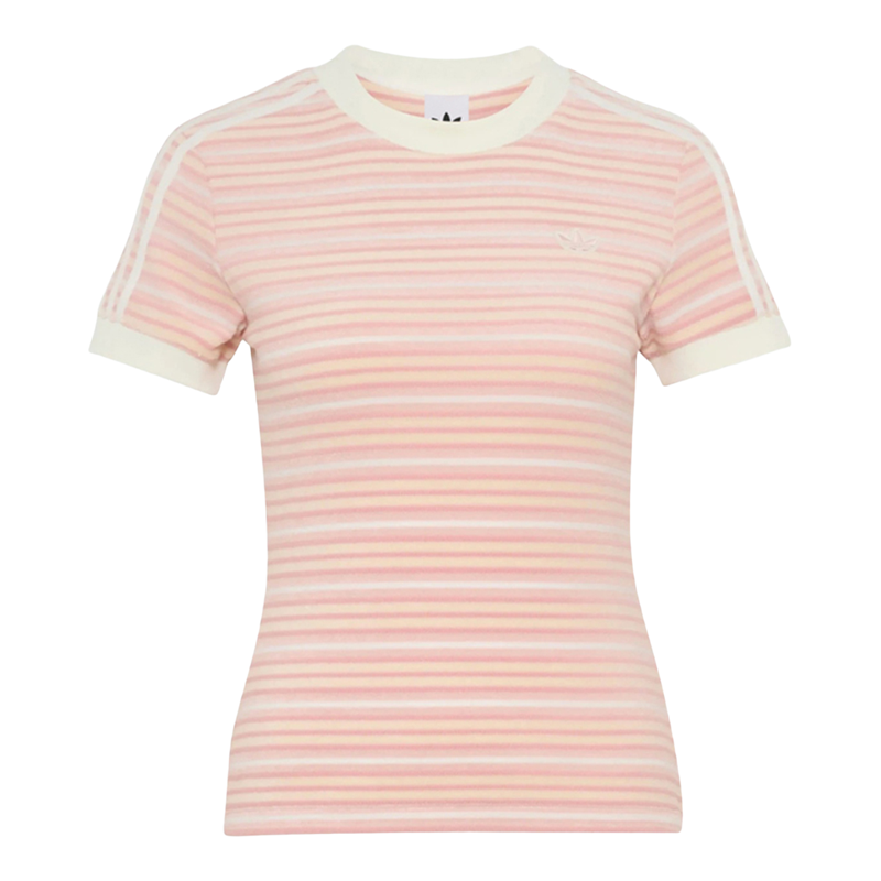 adidas阿迪达斯三叶草女子STRIPED TEE运动休闲短袖T恤KY8116