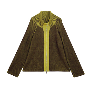 BLANK LABEL两面穿长袖针织开衫女2025新款秋季宽松慵懒毛衫外套