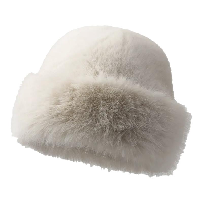 毛绒蒙古帽子女秋冬防寒白色保暖东北盆帽护耳帽狐狸毛渔夫帽毛毛