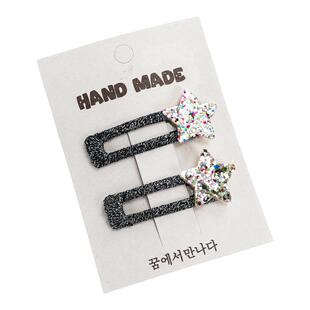 新款女儿童刘海碎发夹公主风亮片星星刘海夹可爱对装BB夹宝宝头饰