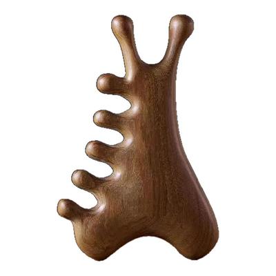 【4合1多功能檀木梳】头皮按摩梳子头部头疗疏通经络神豁脸部眼部