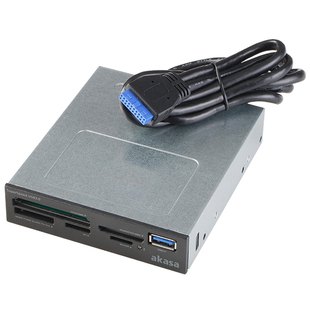 AKASA电脑软驱位USB3.0内置读卡器SDXC UHS-II多卡同读高速扩展卡