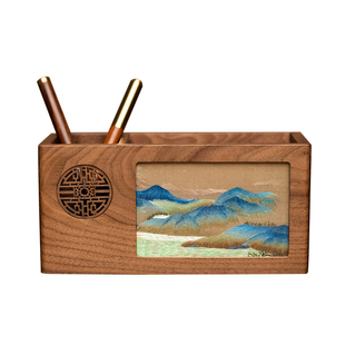 苏绣笔筒刺绣摆件新中式书房笔收纳盒中国风特色伴手礼送老师礼物