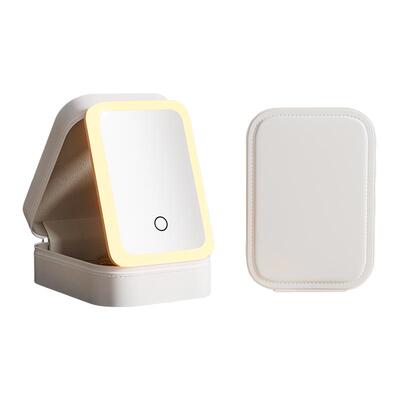 led带灯化妆镜便携补妆化妆包