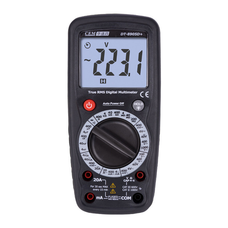 CEM华盛昌电工维修检测电压电流真有效值数字万用表DT-8905D+