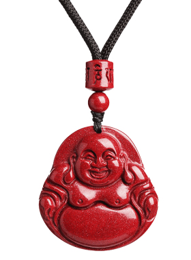 【已祝福】普陀山朱砂弥勒佛吊坠